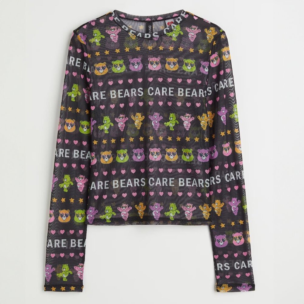 NWT - H&M Care Bears Patterned Mesh Top